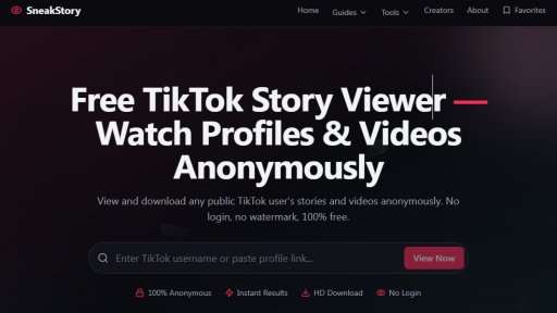 SneakStory - Watch TikTok Anonymously – No Login, No Trace - Logo