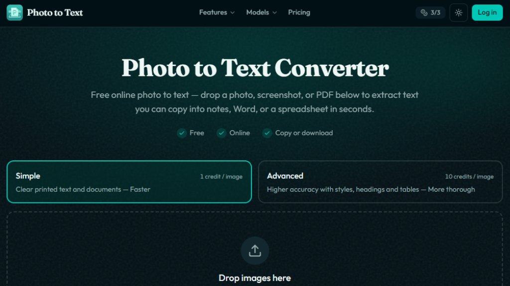 Photo to Text - Free OCR Image to Text Converter Screenshot
